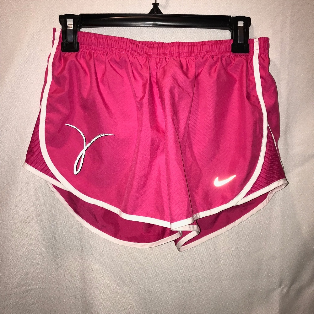 Pink with white detailing nike shorts